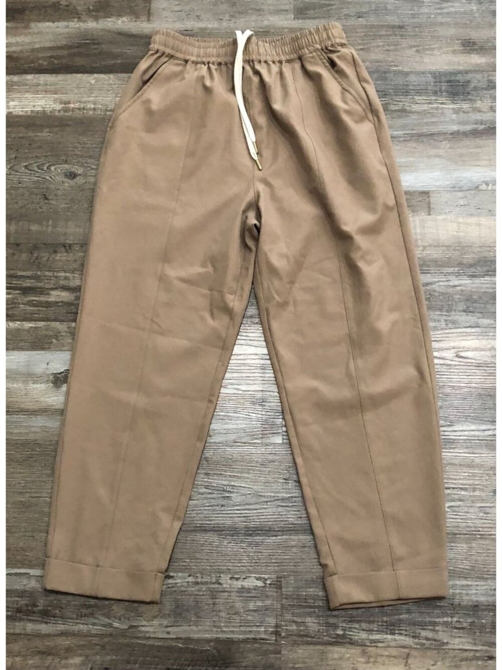 Varley Womens Small Brown Stretch Cuffed Casual Pants Trousers